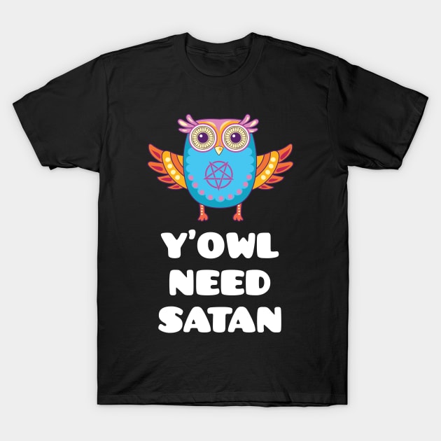 Funny Satanic Owl T-Shirt by sqwear